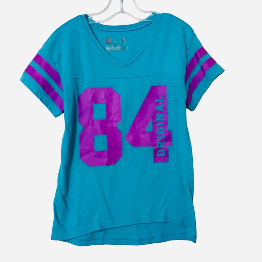 Xersion Girls Size Small Teal Short Sleeve Sport Theme Shirt